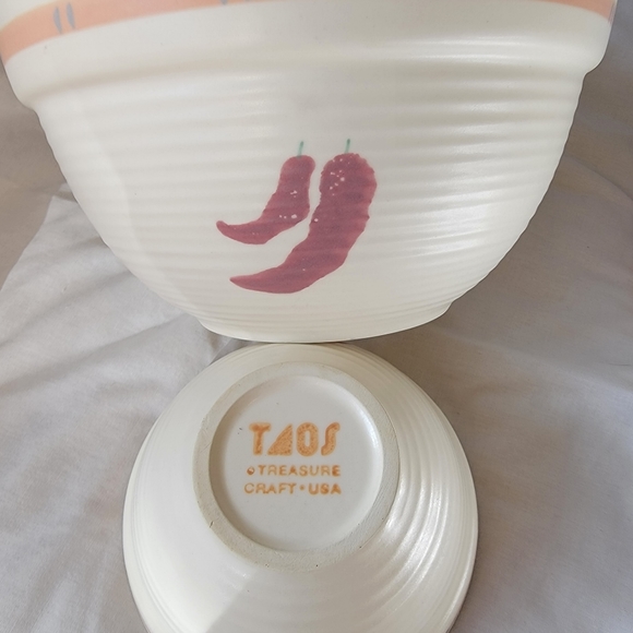 Mixing Bowl Set Vintage Taos Treasure Craft Chili Pepper - Picture 7 of 8